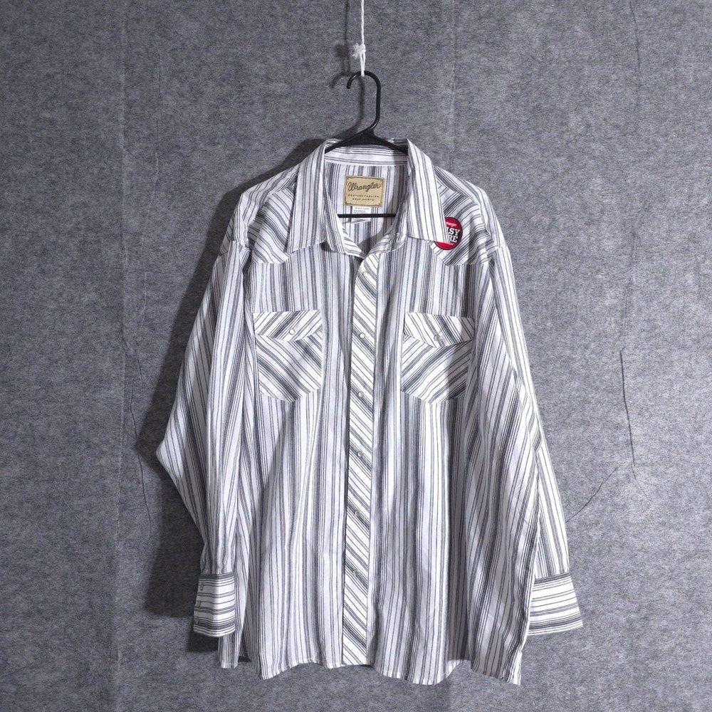 Wrangler Western Fashion Snap Shirt 3XL Striped Easy Care Cowboy Rodeo
